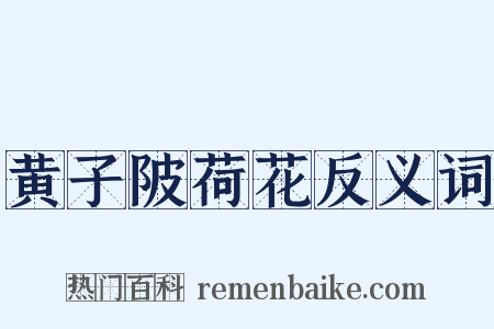 黄子陂荷花反义词是什么意思的图片